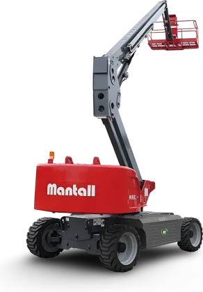 Articulating boom lift Mantall merah